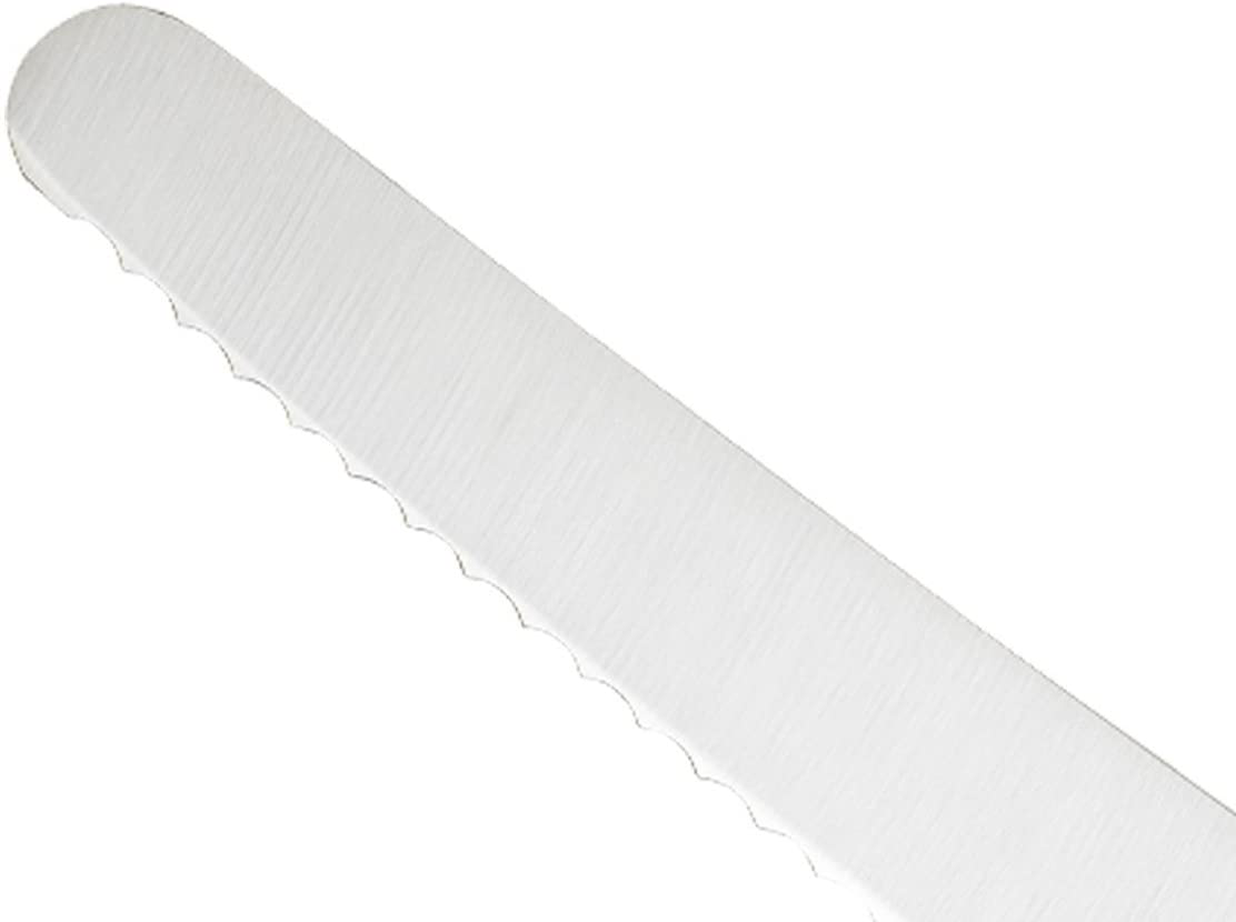 Mercer Culinary Millennia Bread Knife, 10-Inch Wide Wavy Edge, White