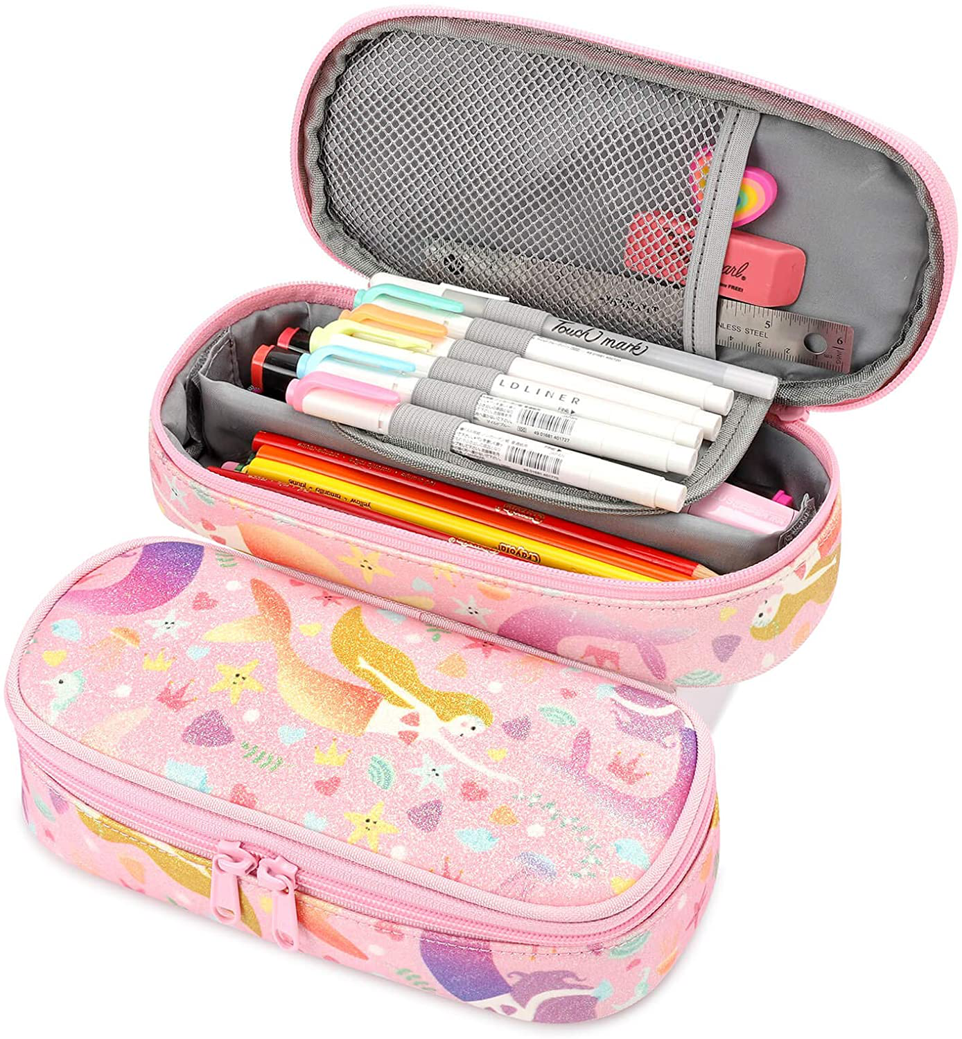 Pencil Case for Kids Glitter Little Girls Pen Pouch