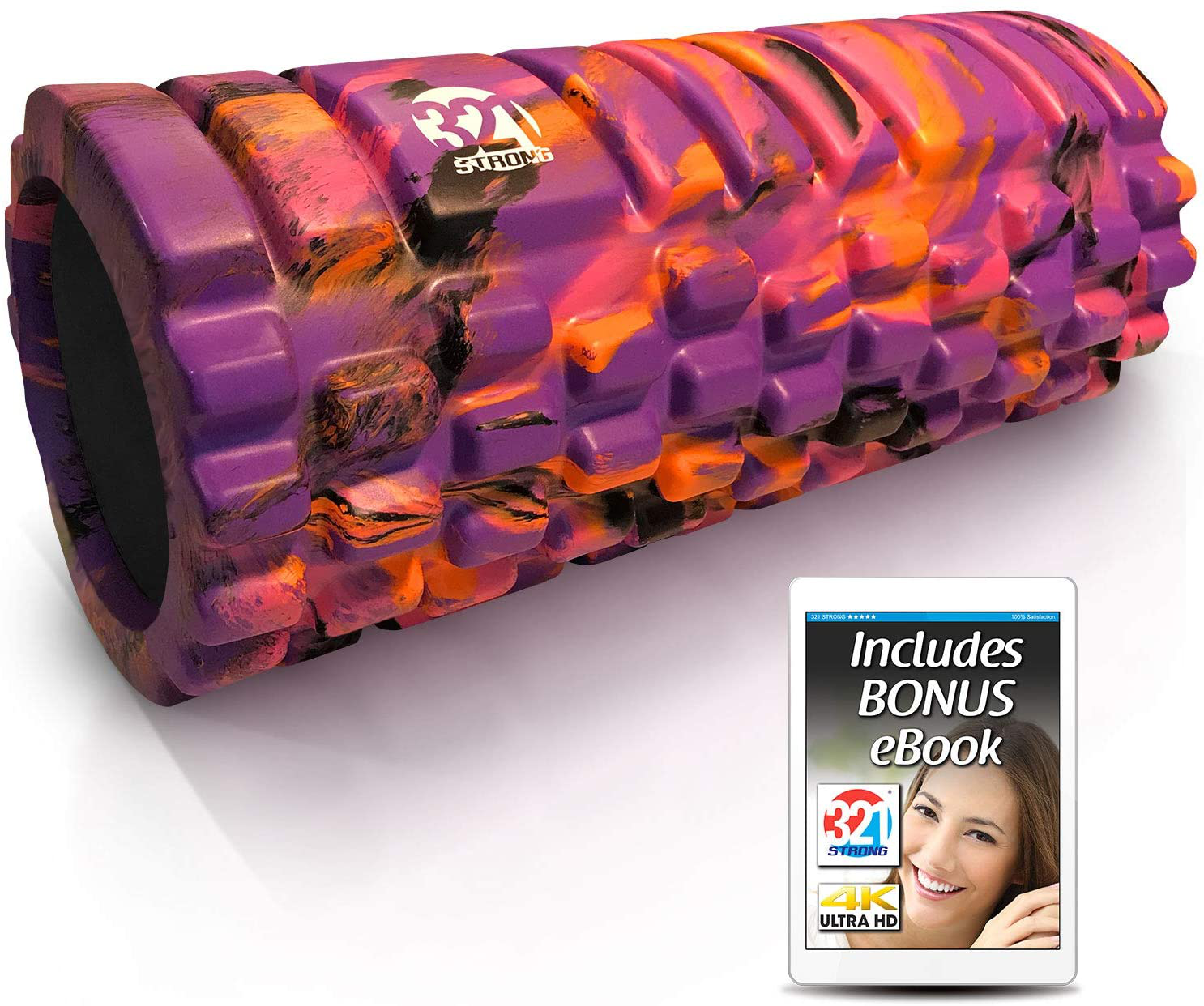 321 STRONG Foam Roller - Medium Density Deep Tissue Massager for Muscle Massage and Myofascial Trigger Point Release, with 4K Ebook