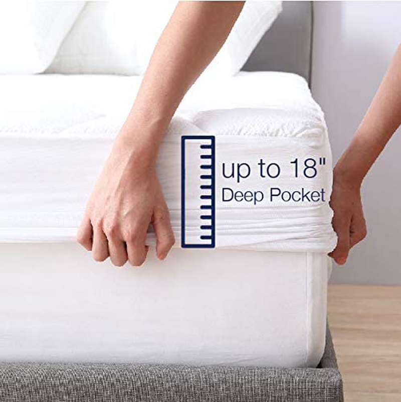 EXQ Home Full Mattress Pad Quilted Mattress Protector Fitted Sheet Mattress Cover for Bed Stretch Up to 18” Deep Pocket (Breathable)