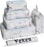 Veken 6 Set Packing Cubes, Travel Luggage Organizers with Laundry Bag & Shoe Bag