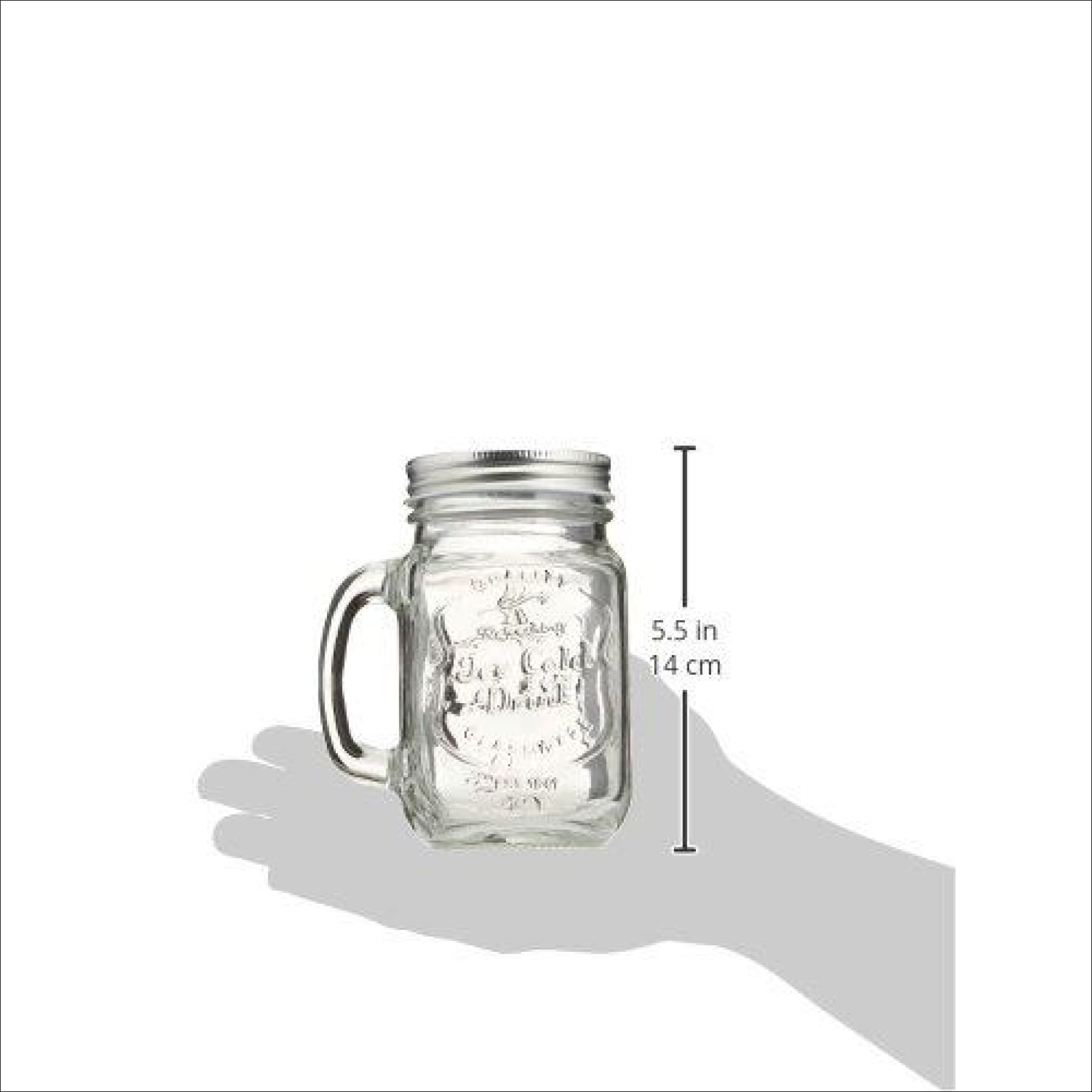 Estilo Mason Jar Mugs with Handle and Straws Old Fashioned Drinking Glass Set 6, 16 oz Each