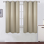 LEMOMO Beige Thermal Blackout Curtains/38 x 63 Inch/Set of 2 Panels Room Darkening Curtains for Bedroom