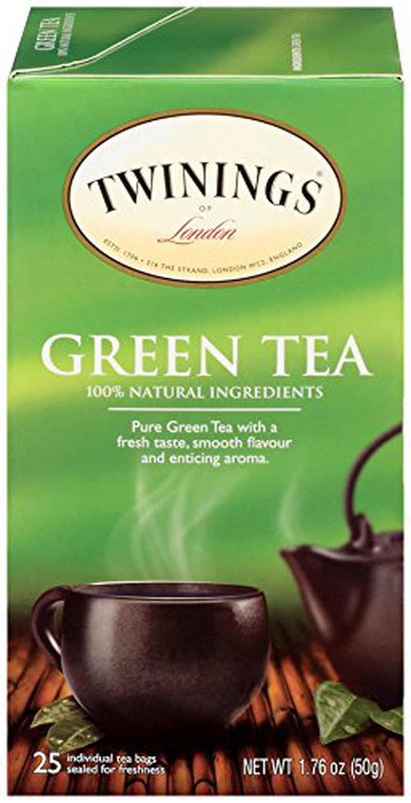 Twinings of London Pure Green Tea Bags, 25 Count (Pack of 6)
