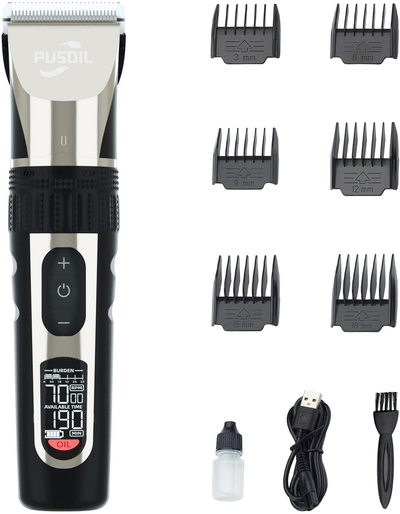 Clippers for Hair Cutting Haircut Machine, Cordless Hair Clippers for Men Balding Waterproof Rechargeable Barber Clippers Beard Trimmer Hair Cutting Kit with LED Display & Metal Casing