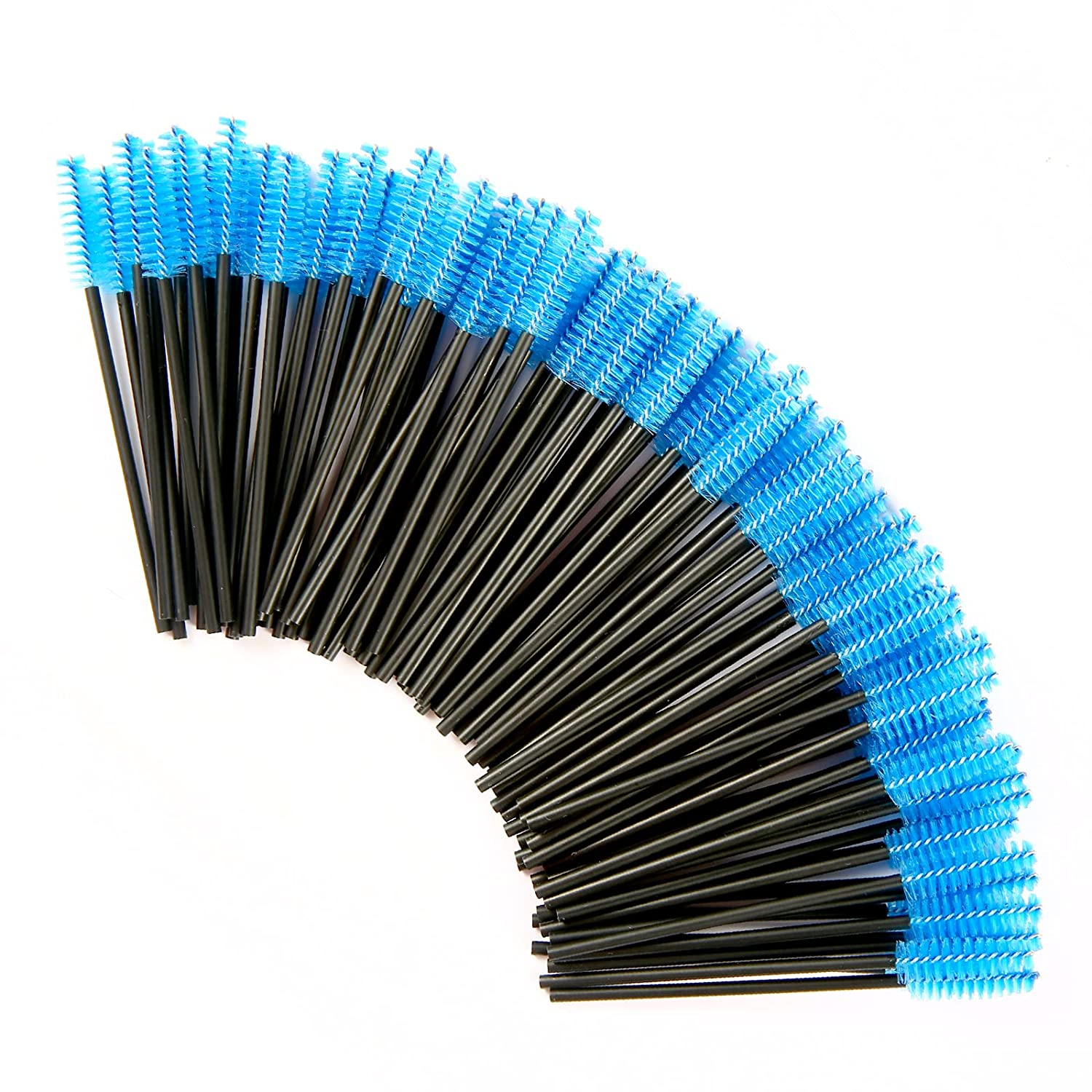 200 PCS Disposable Crystal Eyelash Mascara Brushes Wands (Black and Rose)