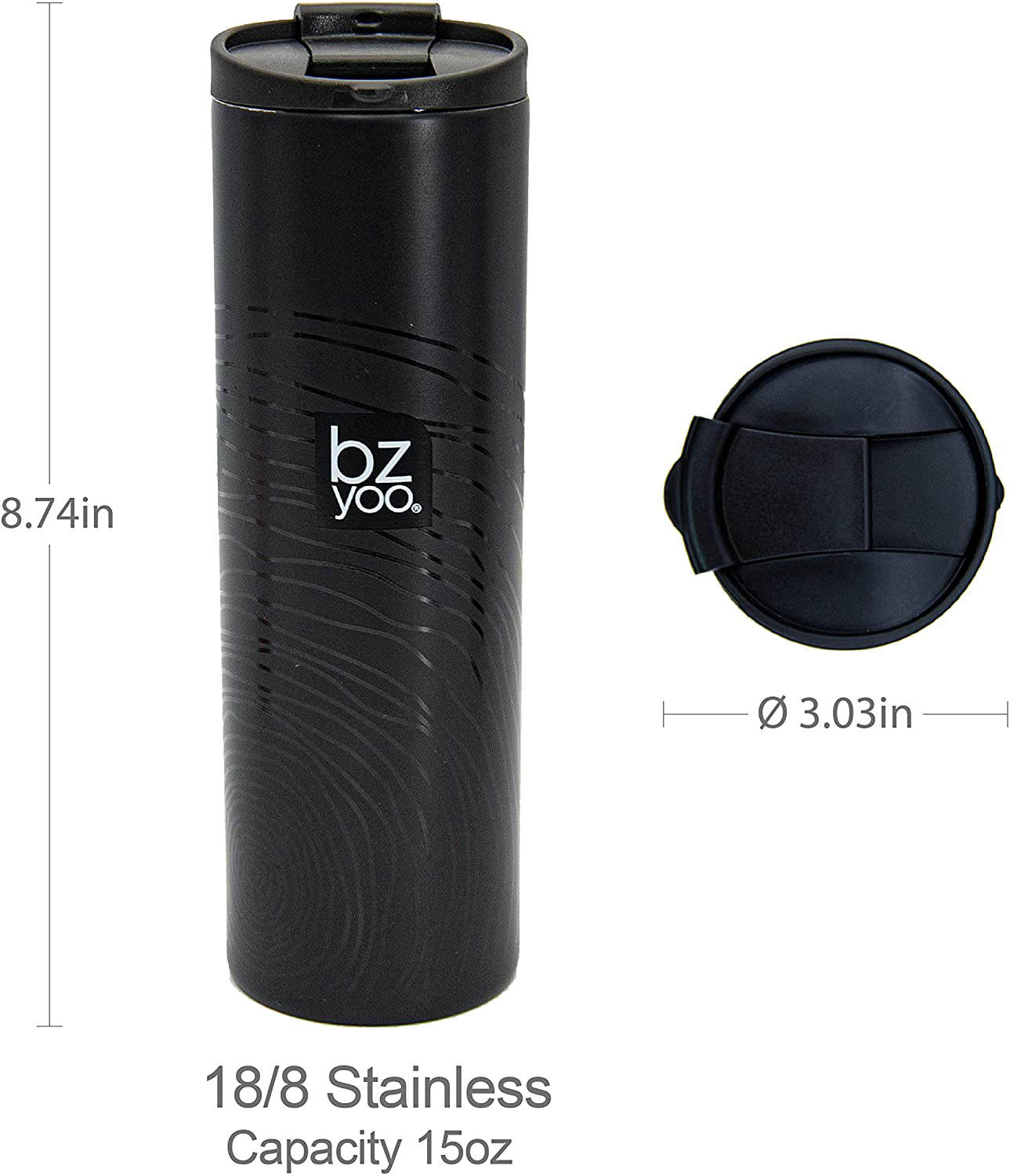 bzyoo Brew 18/8 Stainless Vacuum Drinking BPA-Free 12oz Coffee Mug Water Thermal Bottle with Leak Proof Design for Hike Camping Holiday New Year Gifts Wellness (Gold)