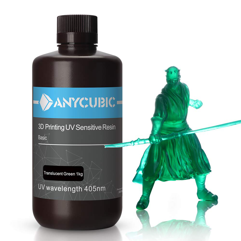 ANYCUBIC 3D Printer Resin, 405nm SLA UV-Curing Resin with High Precision and Quick Curing & Excellent Fluidity for LCD 3D Printing