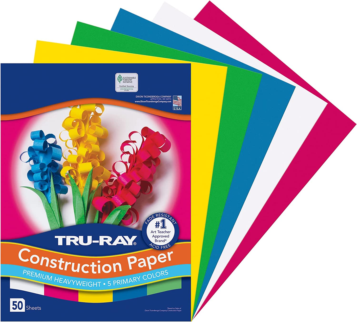 Tru-Ray Construction Paper P103031, 10 Classic Colors, 9" X 12", 50 Sheets