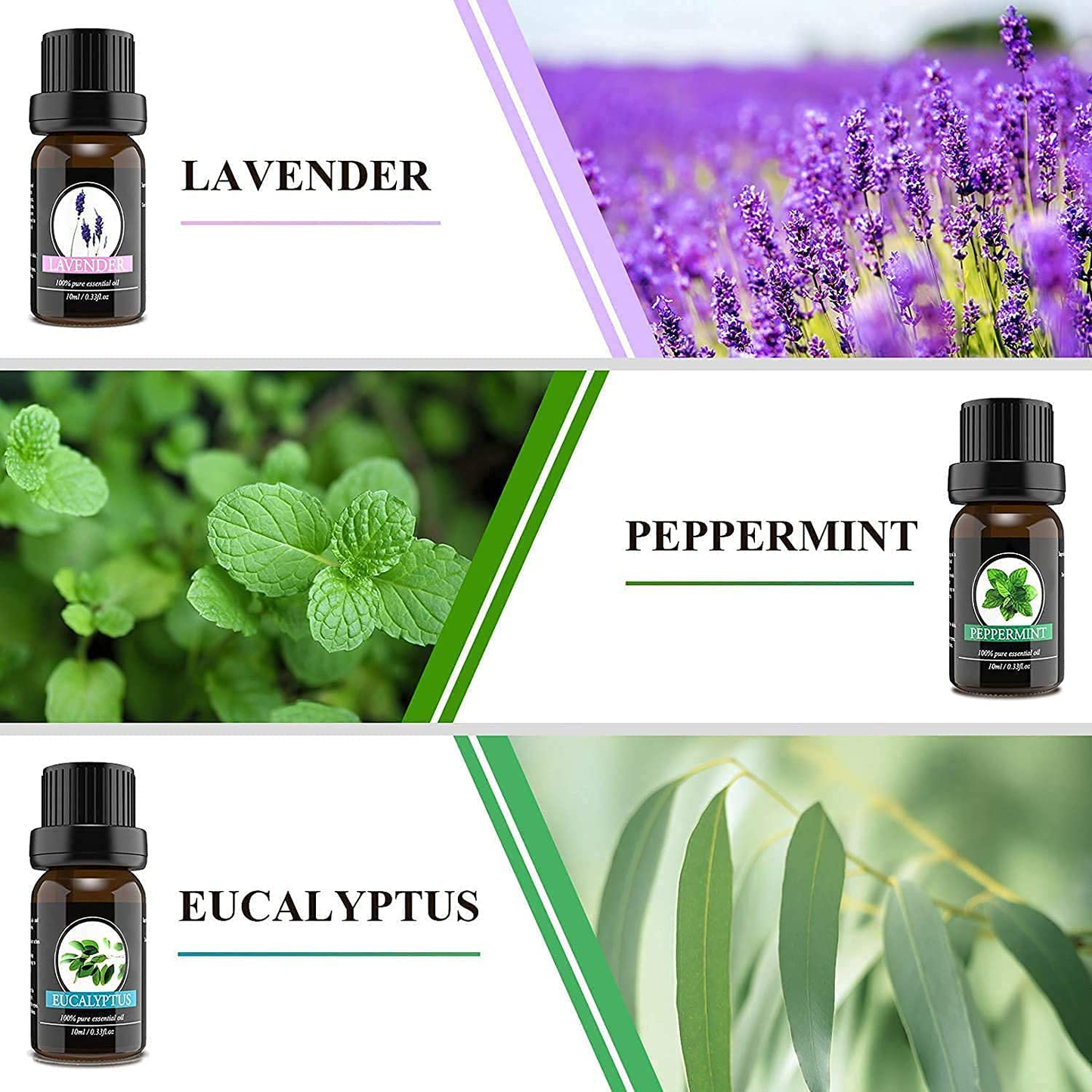 Essential Oils Set (Top 6) Essential Oils for Diffusers for Home, 100% Pure Natural,Aromatherapy Oils for Sleep,Essential Oils for Skin, Diffuser Oils 6X10Ml, Lavender, Eucalyptus, Peppermint, Etc.
