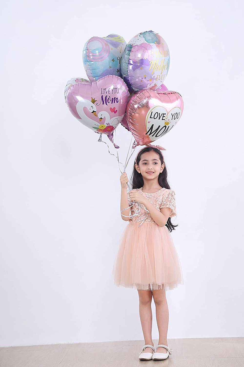 12 Pcs Mother’S Day Party Balloons Kit Decorations 16 Inch Foil Balloon Set Happy Mother'S Day Best Mom Balloon Set Heart Shape Set Decoration for Mother'S Day Family Party Home Decoration for Mother'S Day Party(12 Pcs)