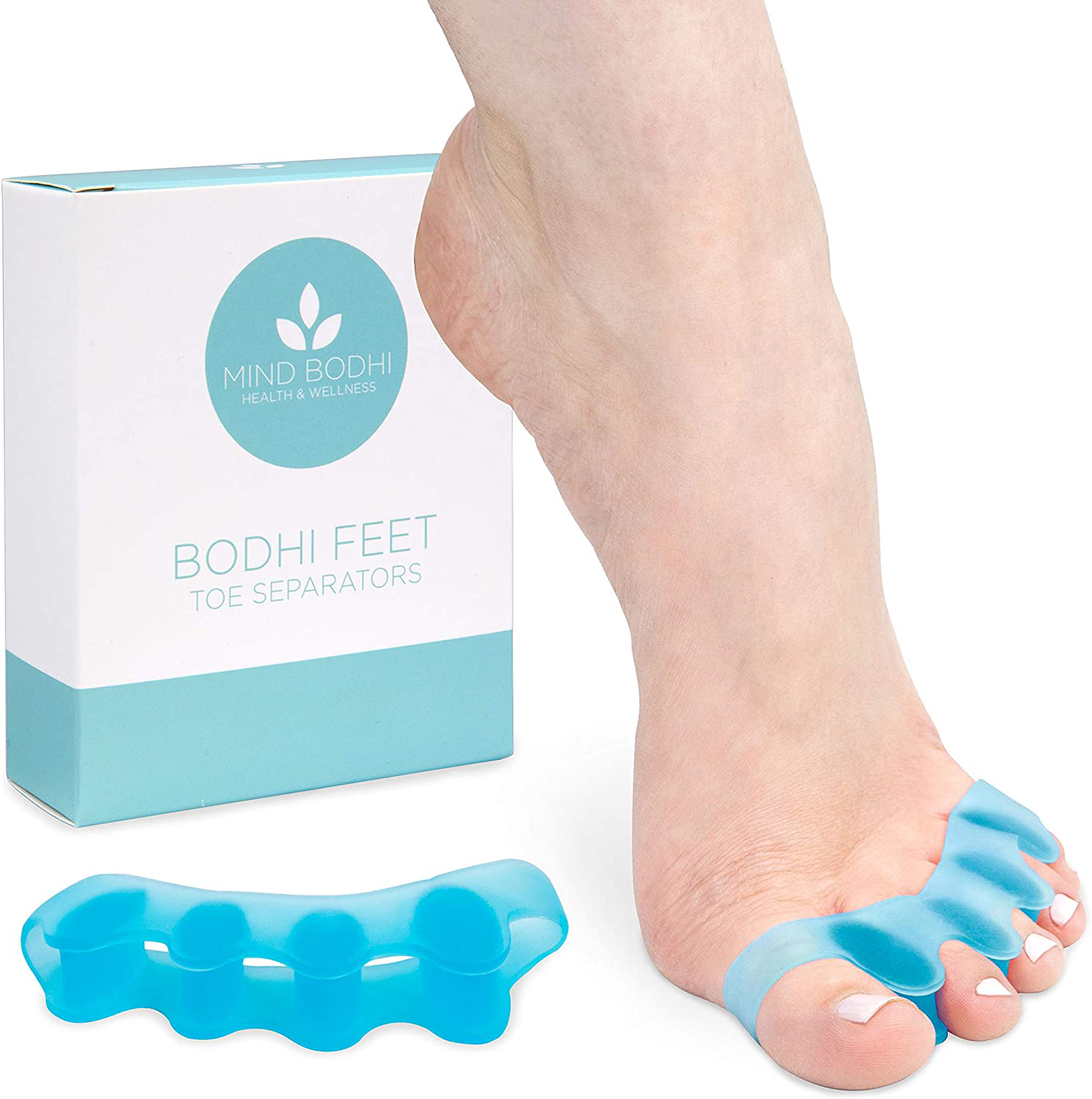 Mind Bodhi Toe Separators to Correct Bunions and Restore Toes to Their Original Shape (Bunion Corrector Toe Spacers Toe Straightener Toe Stretcher Big Toe Correctors) Universal Size (White)