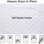 EcoMozz Full Mattress Pad Stretches up to 8-21Inch Smooth Elastic Pocket(Without Noise) Premium Snow Alternative Fiber Fill Protection Pad