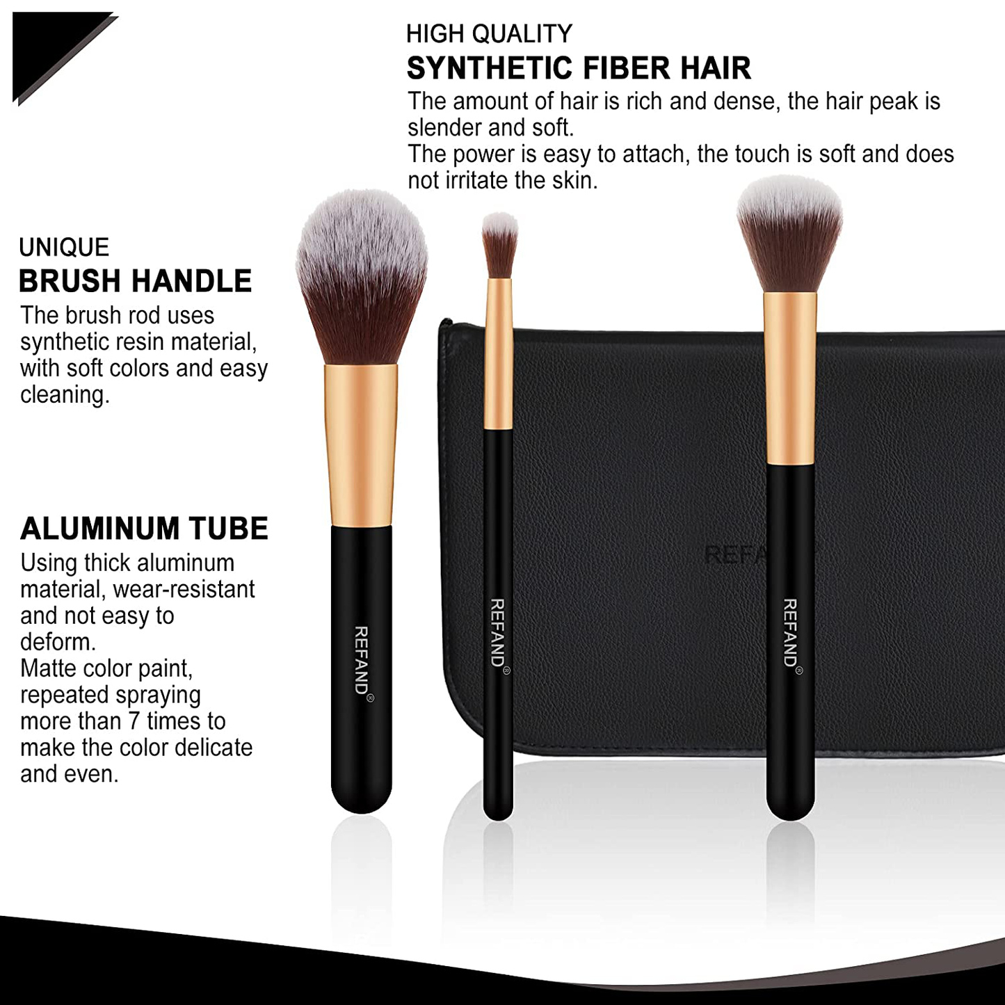 Refand Makeup Brushes 29 Piece Professional Makeup Brush Set Premium Kabuki Foundation Blending Brush Face Powder Blush Concealers Eye Shadows Make up Brushes Kit with PU Leather Case