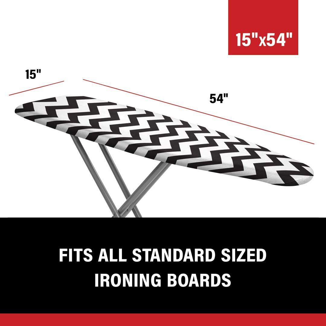 Epica Silicone Coated Ironing Board Cover- Resists Scorching and Staining - 15" x54 (Grey Diamond)