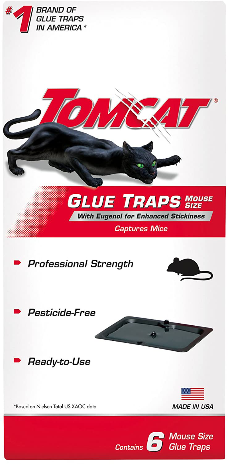 Tomcat Glue Traps Rat Size with Eugenol for Enhanced Stickiness, 2 Traps/Pack (12-Pack)