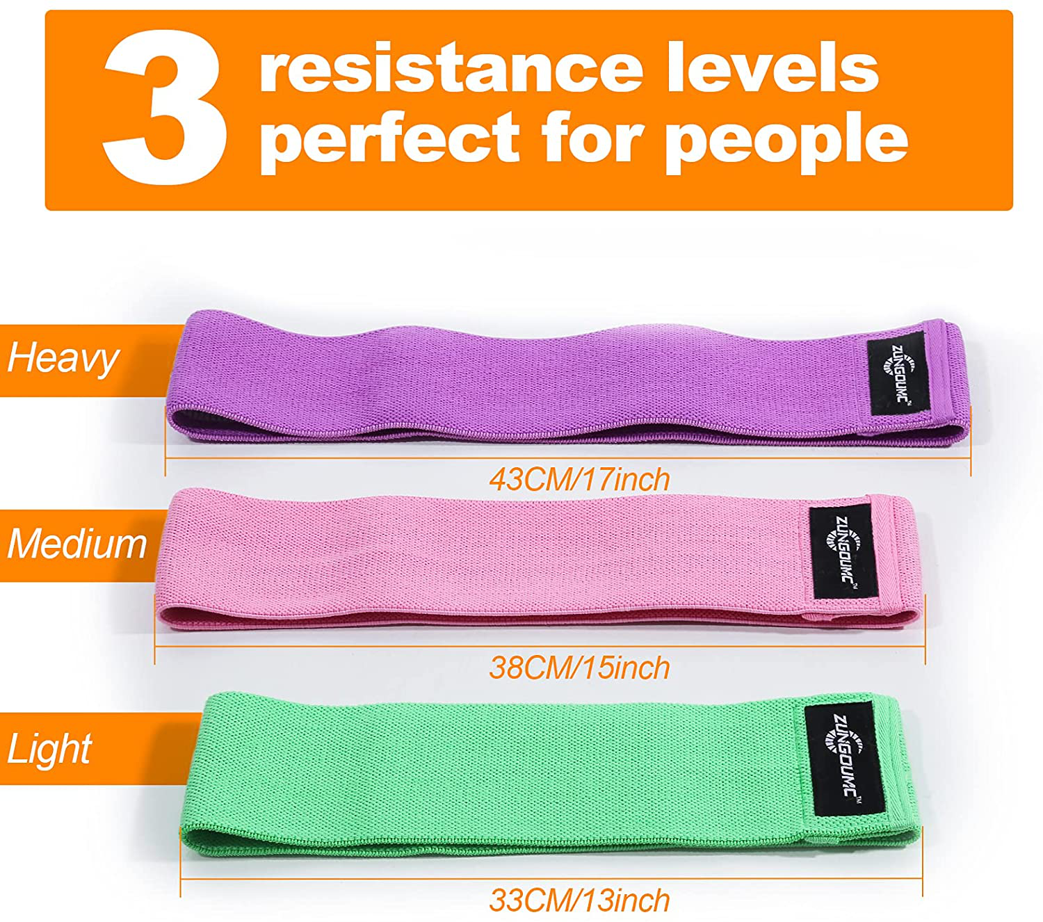 Resistance Bands，Set for Men and Women, Pack of 3 Different Resistance Levels Elastic Band for Home Gym Long Exercise Workout – Great Fitness Equipment for Training, Yoga