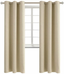 BGment Blackout Curtains - Grommet Thermal Insulated Room Darkening Bedroom and Living Room Curtain, Set of 2 Panels (42 x 84 Inch, Beige)