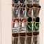 24 Pockets - SimpleHouseware Crystal Clear Over The Door Hanging Shoe Organizer, Pink