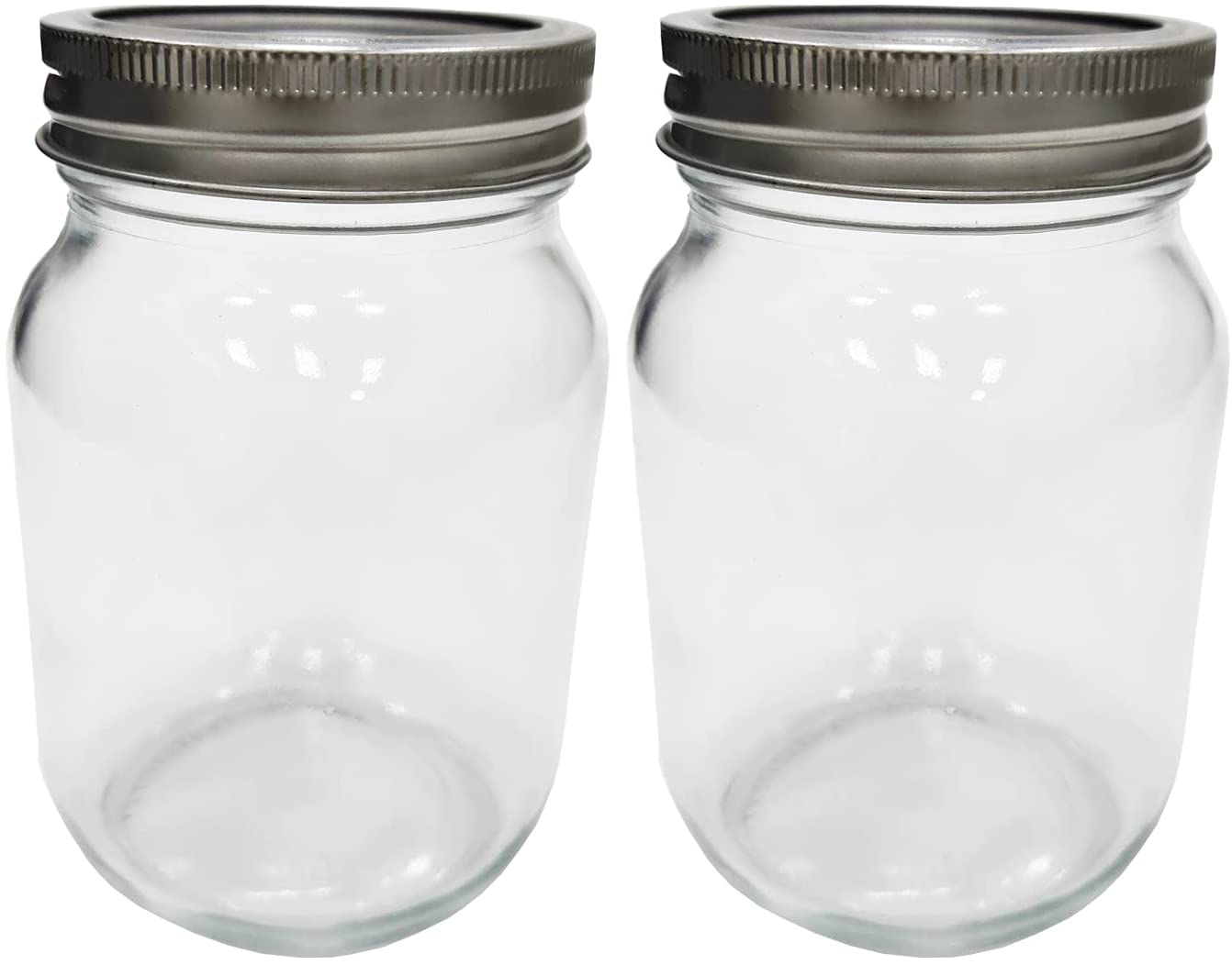 ZUYPSK Regular Mouth Glass Mason Jars, With Lids and Bands for Food Storage,Cookies, Spice,Candy,Drinking,Canning and Salads, Yogurt 16 oz (Pack of 2, 16 oz)