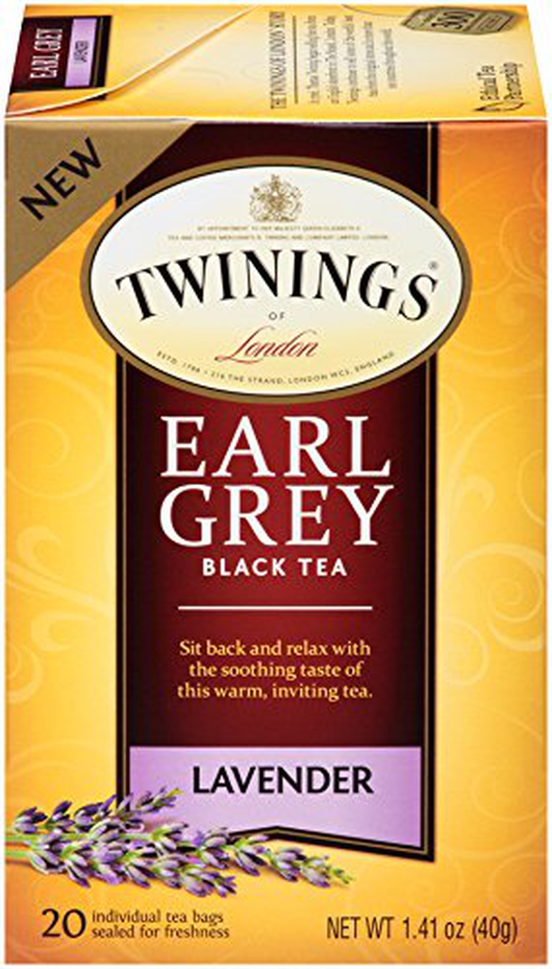 Twinings of London Lavender Earl Grey Tea Bags, 20 Count (Pack of 6)
