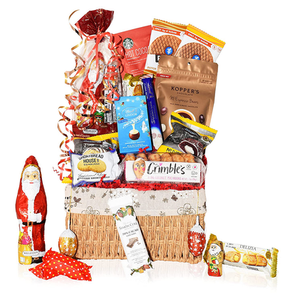 Christmas Baskets - Macaroons, Chocolate, Santa, Walkers, Holiday - Premium Gift Baskets for Family, Friends, Colleagues, Office, Men, Women, Corporate, Him, Her