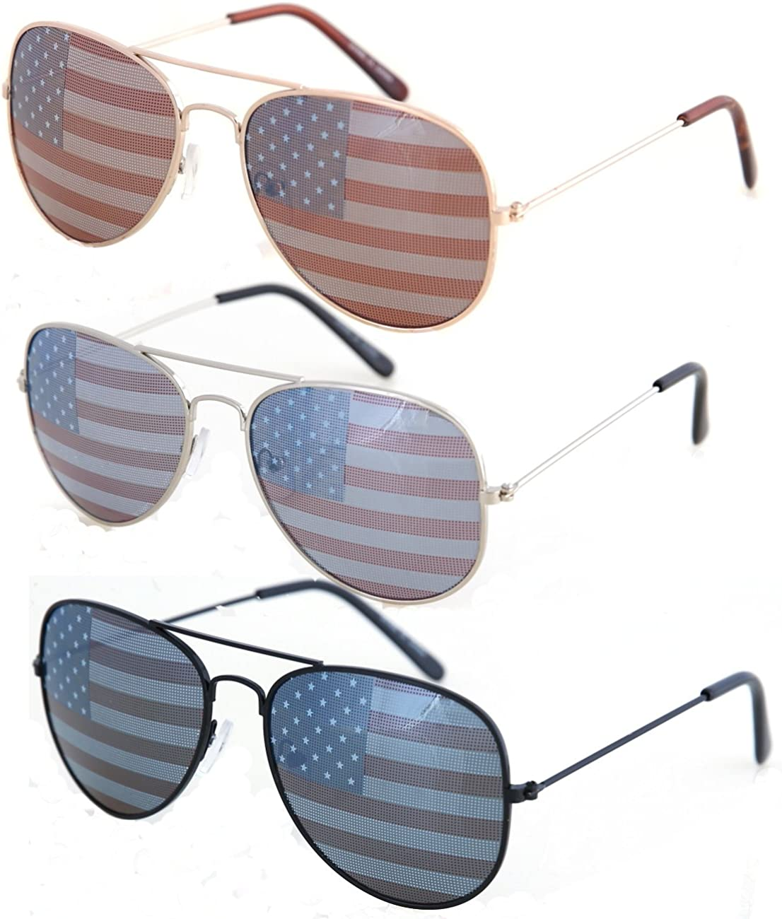 Aviator USA America American Flag Sunglasses - Great Accesory for 4Th of July