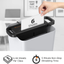 Bonsaii Paper Shredder for Home Use, 6 Sheet Strip Cut Small Paper Shredder without Basket for Home Office, Portable Shredder No Basket Extendable Arm Design with Overheat Protection, Black (S122-A)