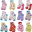 12 Pairs Kids Non Slip Skid Socks Grips Sticky Slippery Cotton Crew Socks for 1-3/3-5/5-7 Years Old Children Youth Boy Girl
