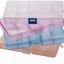 Organizer Box Adjustable Dividers - Plastic Compartment Storage Container for Washi Tapes, Craft, Beads, Jewelry, Small Parts