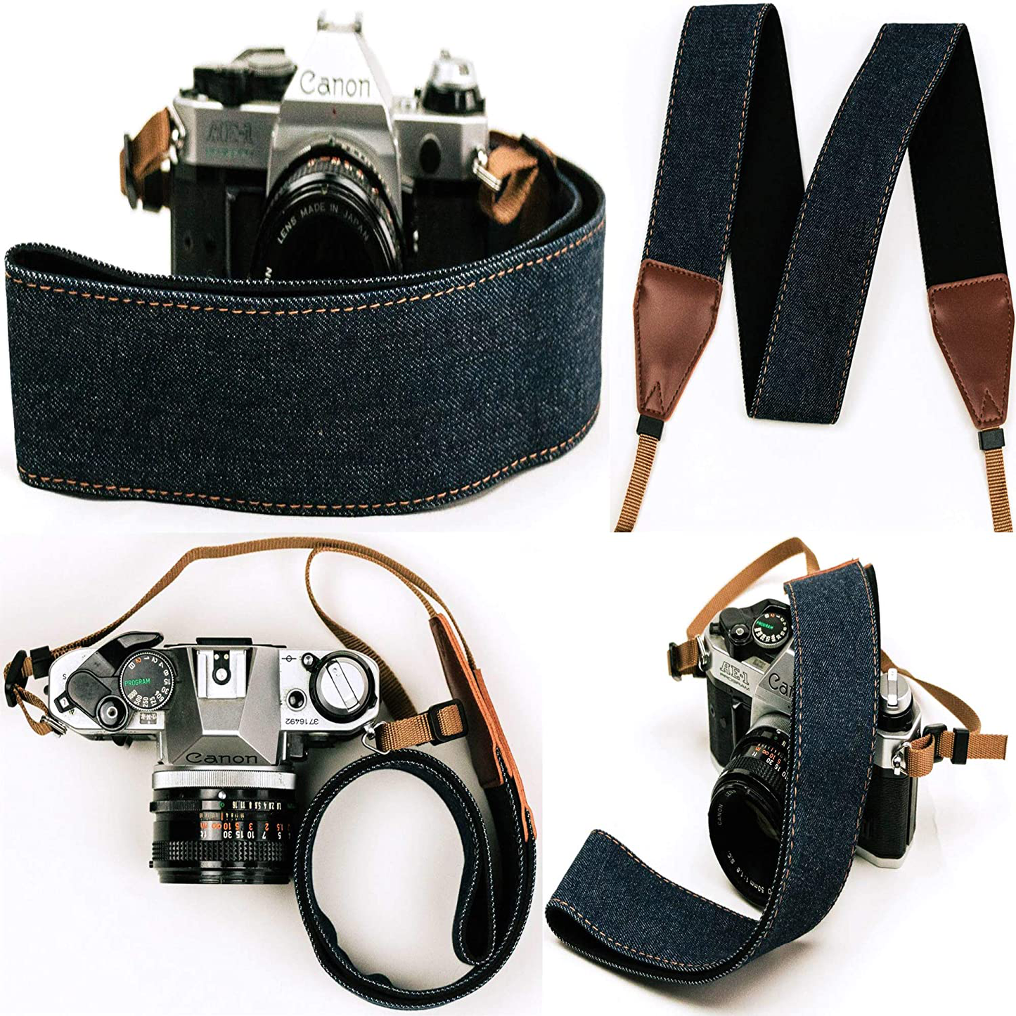 Blue Jeans Camera Strap Belt for All DSLR Camera. Denim Style Universal SLR Strap, Neck Shoulder Camera Strap for Canon, Nikon,Pentax, Sony, Fujifilm and Digital Camera