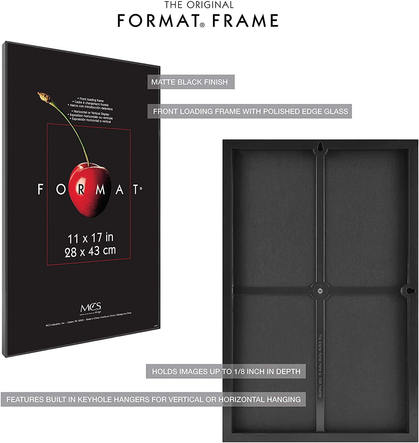 MCS Format Frames, 8.5 x 11 in, Black, 2 Count