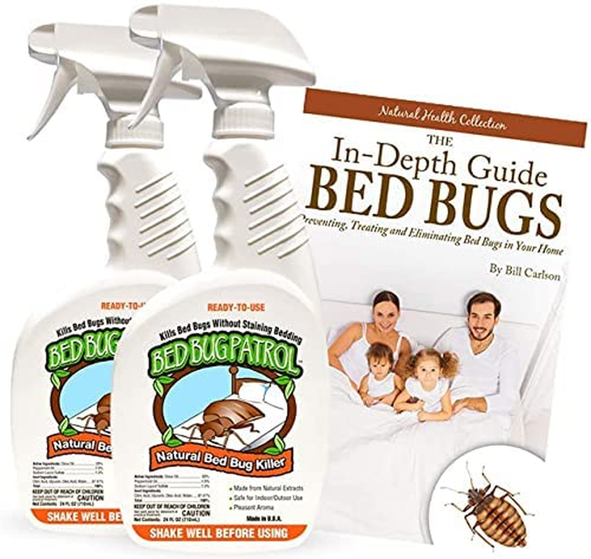 Bed Bug Patrol Bed Bug Killer Spray Treatment 24Oz (2-Pack) Kills Bed Bugs on Contact with Residual Protection, Natural & Non-Toxic, Child & Pet Safe. Recommended for Home, Mattresses & Furniture.