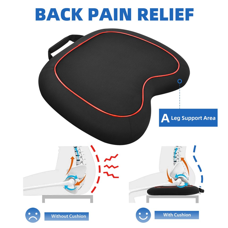 Cooling Gel Memory Foam Seat Cushion for Tailbone, Sciatica, & Back Pain Relief with Washable Cover