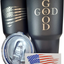 30Oz Army Veteran Tumbler - Double Insulated - with Silicone Straw and USA Sticker (Army Veteran)