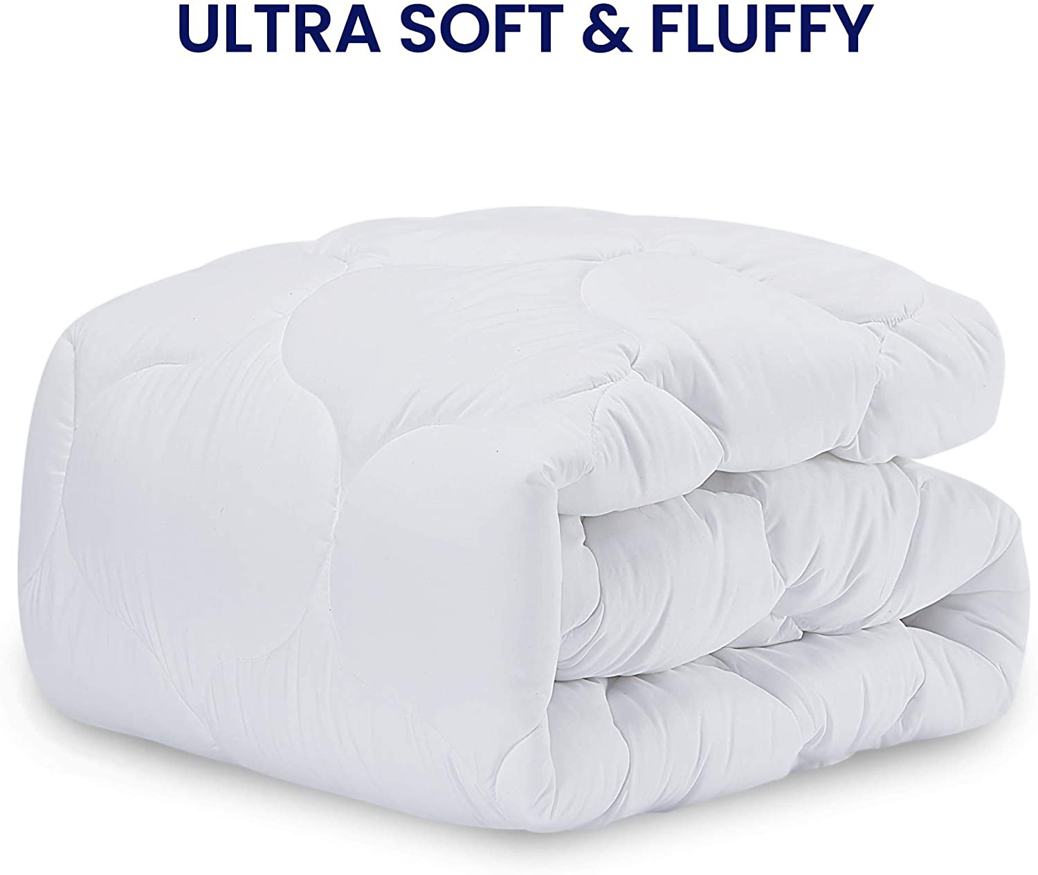 SLEEP ZONE Quilted Mattress Pad Cover - Extra Thick Soft Fluffy Bedding Topper Pillow Top Upto 21 inch Deep Pocket, White, Full