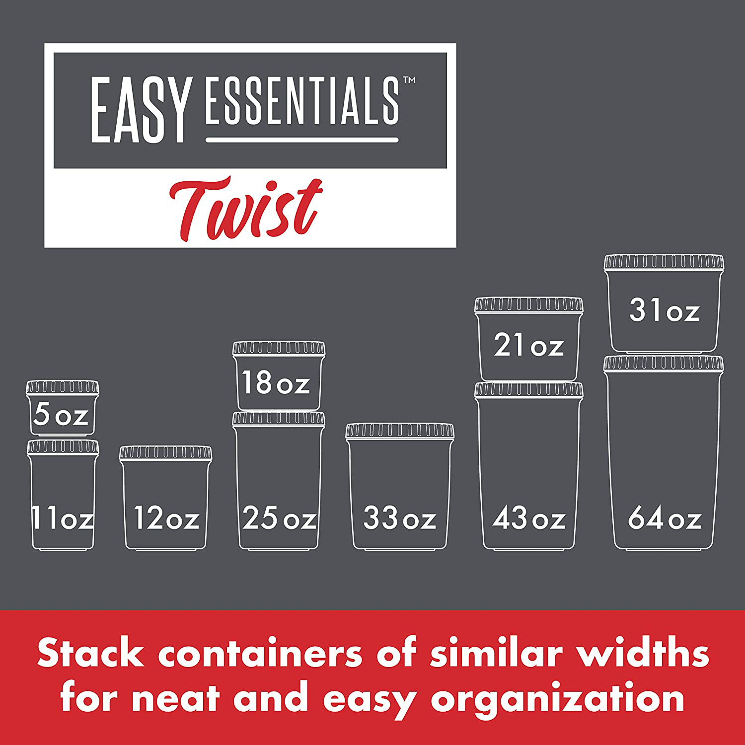 LOCK & LOCK Easy Essentials Twist Food Storage lids/Airtight containers, BPA Free, Short - 5 oz - for Candies, Clear