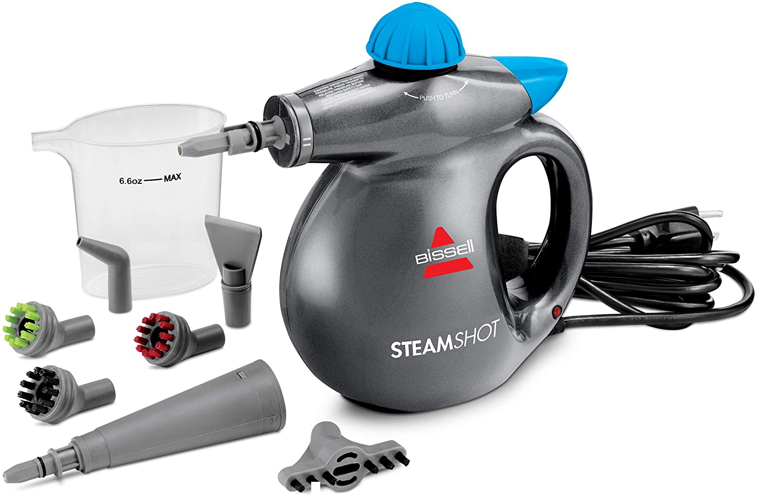 BISSELL SteamShot Hard Surface Steam Cleaner with Natural Sanitization, Multi-Surface Tools Included to Remove Dirt, Grime, Grease, and More