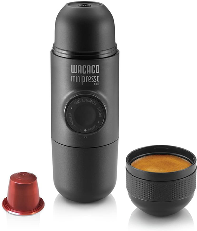 Wacaco Minipresso NS, Portable Espresso Machine, Compatible Nespresso Original Capsules and Compatibles, Hand Coffee Maker, Travel Gadgets, Manually Operated, Perfect for Camping