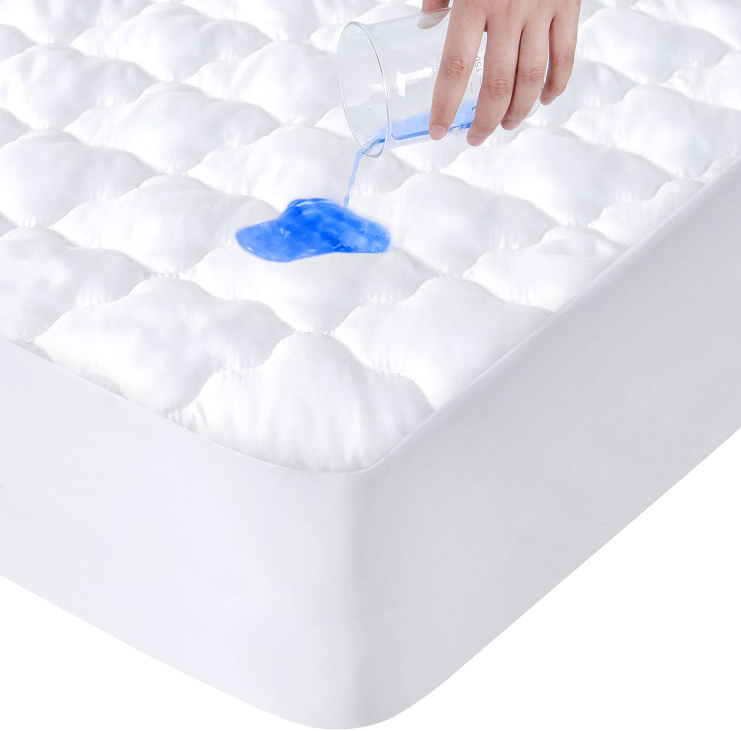 SPRINGSPIRIT Mattress Protector Waterproof Twin Size, Breathable & Noiseless Twin Mattress Pad Cover Quilted Fitted with Deep Pocket up to 14" Depth