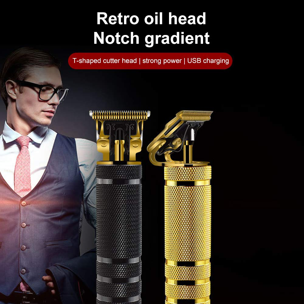 Yakuin Hair Trimmer Zero Gapped,Professional Electric T-Blade Hair Clipper for Men for Hair Cutting Beard Shaver Barbershop Father S Day Birthday Gift for Dad Husband,Black Gold