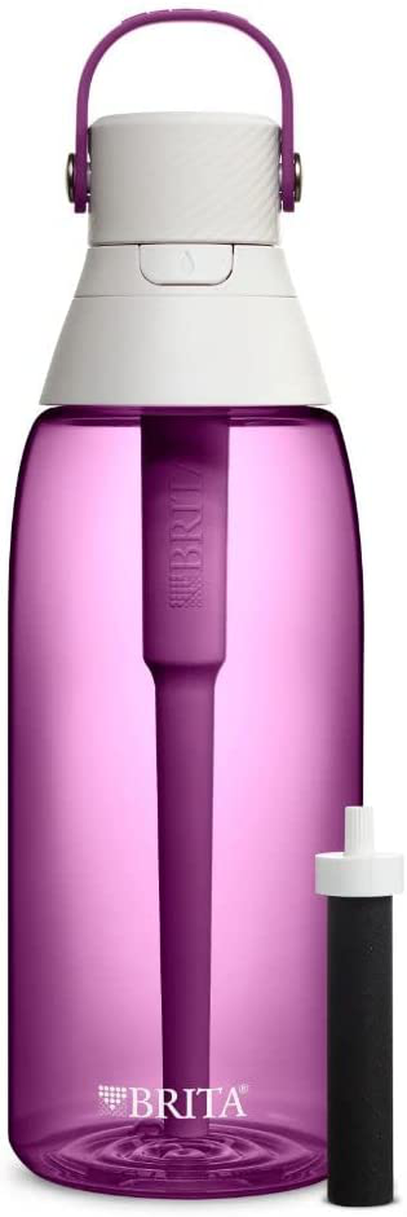 Brita Water Bottle with Filter - 36 Ounce Premium Filtered Water Bottle, BPA Free - Orchid