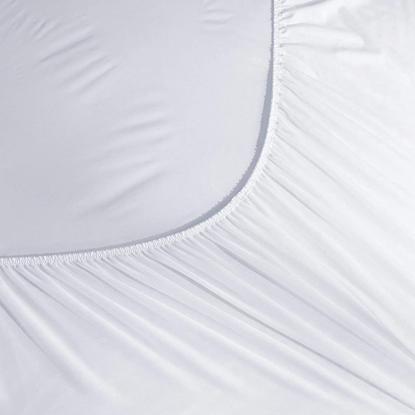 Home Elements Alternative Quilted Fitted, Waterproof Cotton Cover Mattress Pad Topper, Twin, White