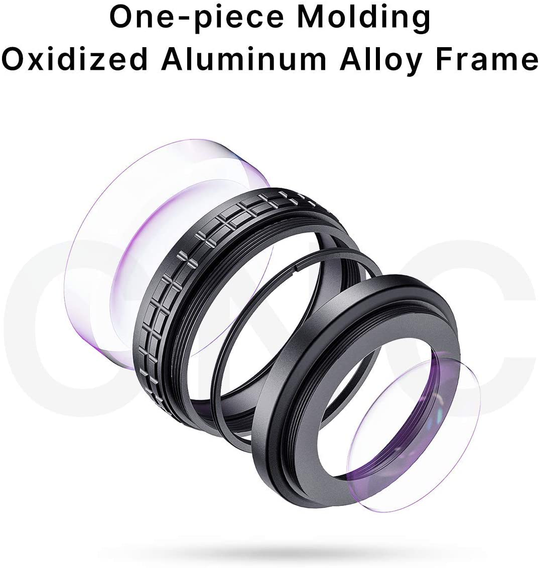 ULANZI Creative ZV-1 Wide Angle/Macro Additional Lens 52mm Diameter Compatible with Sony ZV-1 Camera, 2 in 1 Extra Lens Attachment with Strong Adhesive-Back Adapter Ring Mount, WL-1