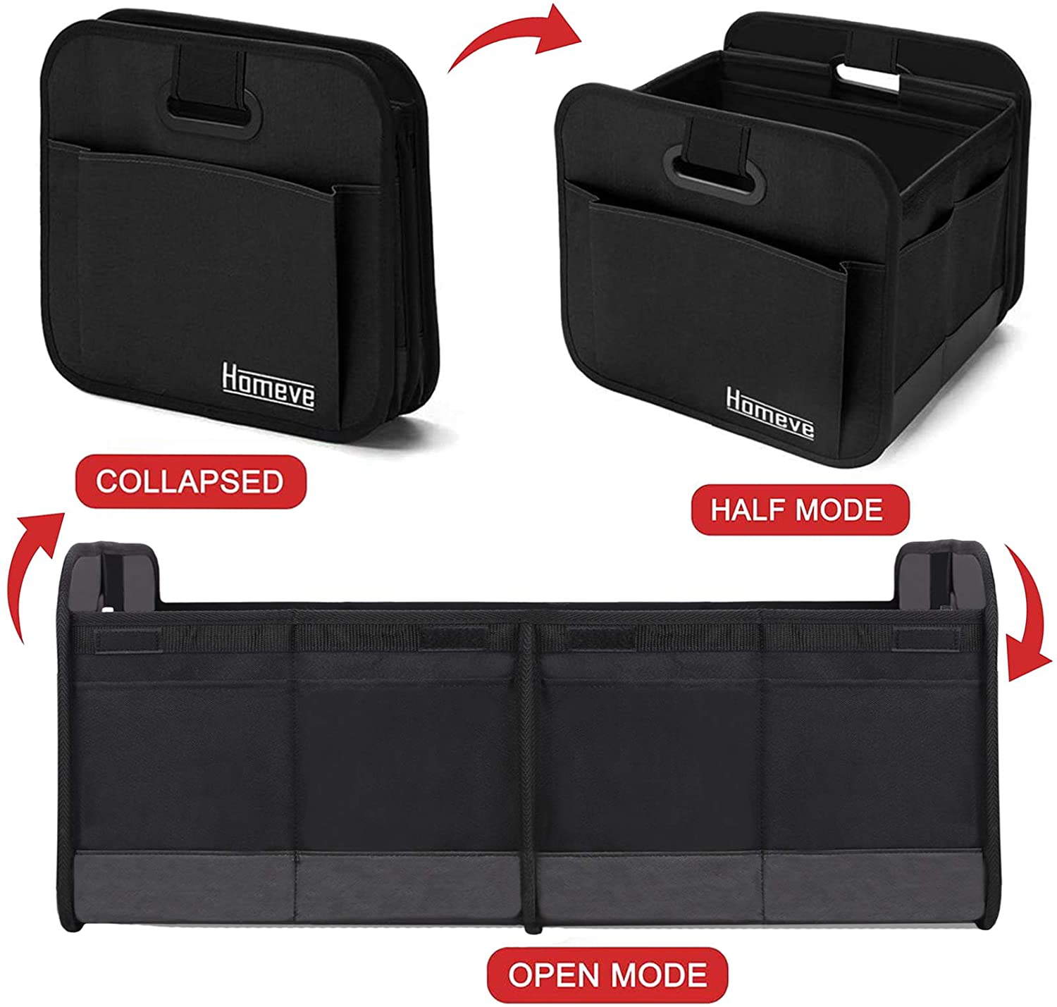 Foldable Trunk Storage Organizer, Reinforced Handles, Suitable for Any Car, SUV, Mini-Van Model Size