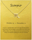 AEVIO Constellation Necklace Zodiac Sign Horoscope Pendant Jewelry Astrology Birthday Gift with Gold Message Card for Women, Trend All-Match for Girls and Ladies