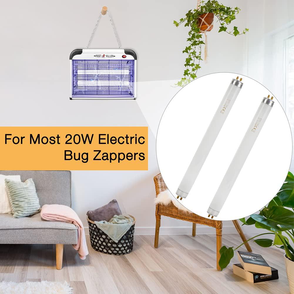 2 Pack 10W Bug Zapper Replacement Light Bulb for 20W Electric Bug Zapper, T8 Mosquito Lamp Bulb Ultraviolet Tube for Outdoor Indoor 20W Electronic Mosquito Zapper Killer