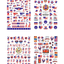 400+ Pieces 4Th of July Nail Stickers, American Flag Patriotic Independence Day Nail Art Sticker False Nail Design Self-Adhesive Nail Decals Manicure Nail Tip Decoration for Fourth of July