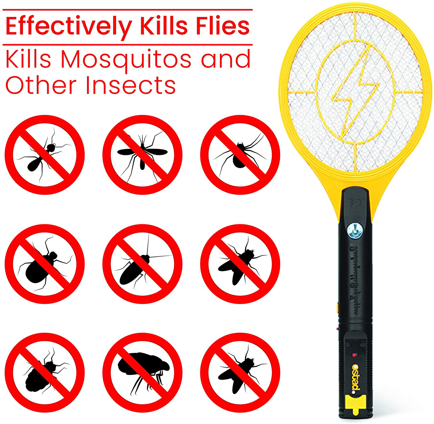 Electric Fly Swatter, Mini Bug Zapper Rechargeable for Mosquito, Flies Killer for Pest Control Indoor and Outdoor, 3800 Volt Power and Triple-Layer Safety Mesh, USB Charging, Bug Zapper Racket Insect