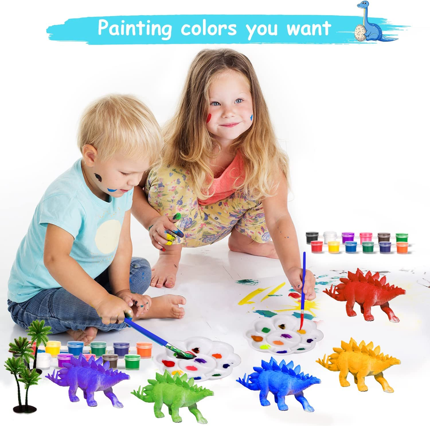 Kids Crafts and Art Sets Drawing Kit - Painting Dinosaur Toys for 3 4 5 6 7 8 Years Old Boys and Girls, as Children S Day Party Gifts for Kids to Build Their Own Dinosaur World